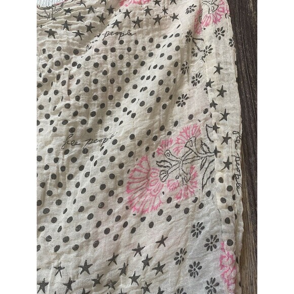 Free People Beach Reusable Shopping Tote Bag Floral Lightweight Gauze 15”x17” - Picture 3 of 5